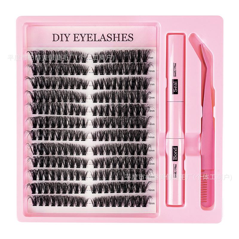 DIY Segmented Cluster Cross Fake Eyelashes - European & American Style