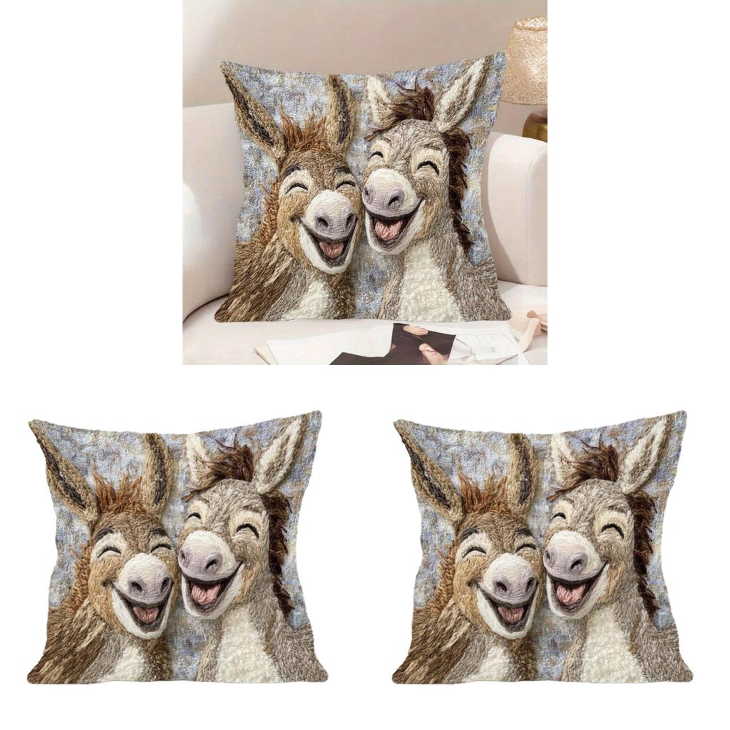 Animal Plush Throw Pillow Cover With Modern Minimalist Style For Living Room Decor
