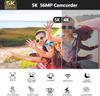 5K Camcorder - 56MP - IR Night Vision - 3" Rotating Touchscreen - WiFi