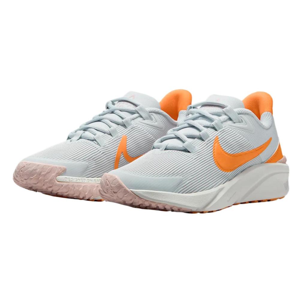 Nike Star Runner 4 Soft Comfortable Elastic Casual Durable Running Shoes Kids Sneakers Platinum Echo-Pink Summit-White DX7615-008
