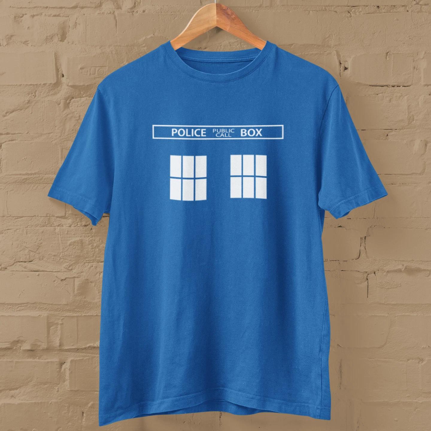 POLICE BOX / TARDIS T-Shirt ALL SIZES (BBC Dr Who Cult TV 80s Sci Fi Retro) 2XL