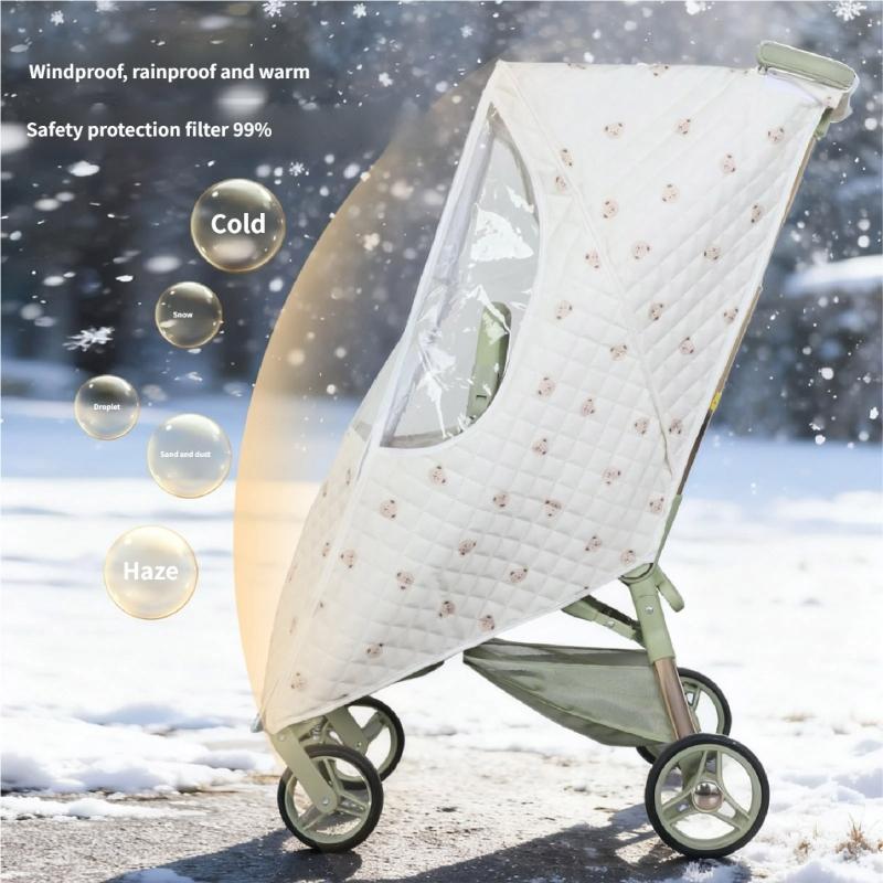 Individuelle Kinderwagen-Wetterhülle Atmungsaktives Design Einfache Anbringung Kinderwagen-Hülle Leicht zu tragen Kinderwagen Regenschutz