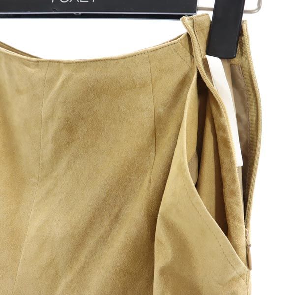 FOXEY Faux Suede Wide Pants 38 Beige With Hanger Women Used