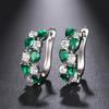 Xiaomi Huitan Luxury Trendy Women's Hoop Earrings with Waterdrop Blue/Green Cubic Zirconia Wedding Party Temperament Female Jewelry