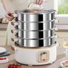 Vaporiera Elettrica a Tre Piani: Multifunzionale, Spegnimento Automatico, Grande Capacità, Timer, Pentola Elettrica Multi-livello, Cestello per Cottura a Vapore