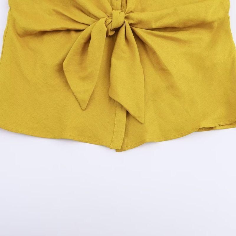 Araltay New Arrival Fashion Style Women's Clothing Fashion All-Match Casual Minimalist Linen Bow Tie Shirt 8138389