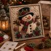 3D Christmas Snowman Fabric Poke Art DIY Kit Handmade DIY Fabric Poke Art Kit For Adults Beginner Friendly Vintage Xmas DIY Kit