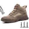 Labor Protection Shoes Men's Anti-smashing and Anti-stabbing Work Welder Site Steel Head Old Protection Shoes Spring Autumn D586