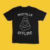 Mentally Offline Funny Social Battery Graphic T-Shirt