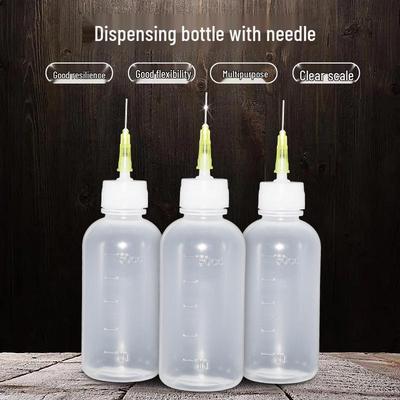 Small Transparent Soft Plastic Needle Tip Dispensing Bottle for Glue, Oil, and Emulsions