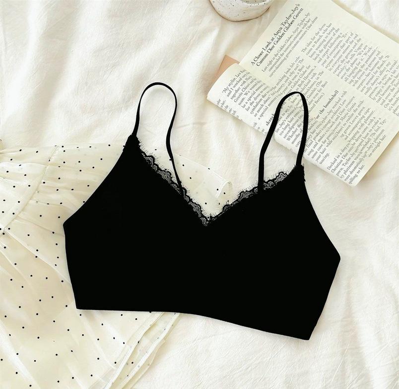 

Кружевной бесшовный бюстгальтер на тонких бретелях для маленькой груди с фиксированными чашками XL