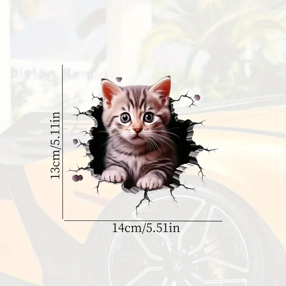 3D Cat Pattern Auto Sticker Cute Car Body Styling Scratch Resistant Decor New Window Sticker