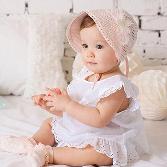 Söt Baby Flickor Pojkar Solblomma Ihålig Prinsessa Sommarhatt Keps 5-24 Månader