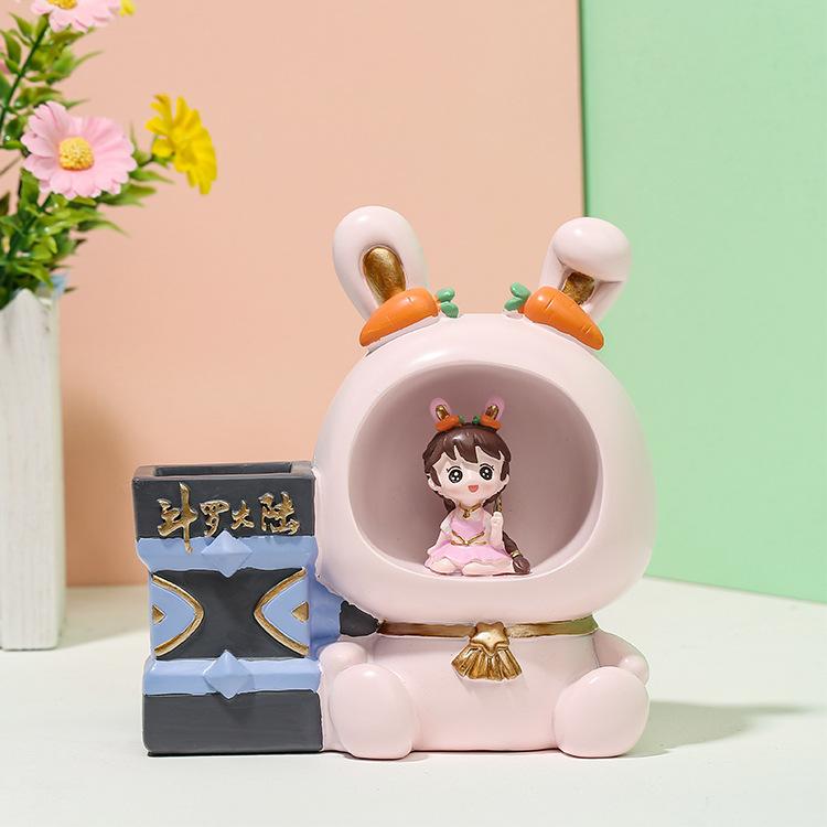 

Button Night Lamp Cell Powered Cartoon Cute Anime Characters Lights Shaped рожевий