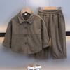 Children's   Corduroy Boys 2 Piece Sets Fashion Kids Long Sleeve Jackets and Baggy Casual Jogger Pants Spring Fall Korean Style