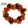 Heim Herbstliche Atmosphäre Dekor Halloween Kranz für Haustür, Künstlicher Herbst Ahornblatt Rose Kürbis Vintage Dunkle Ästhetik Partyzubehör Kranz,