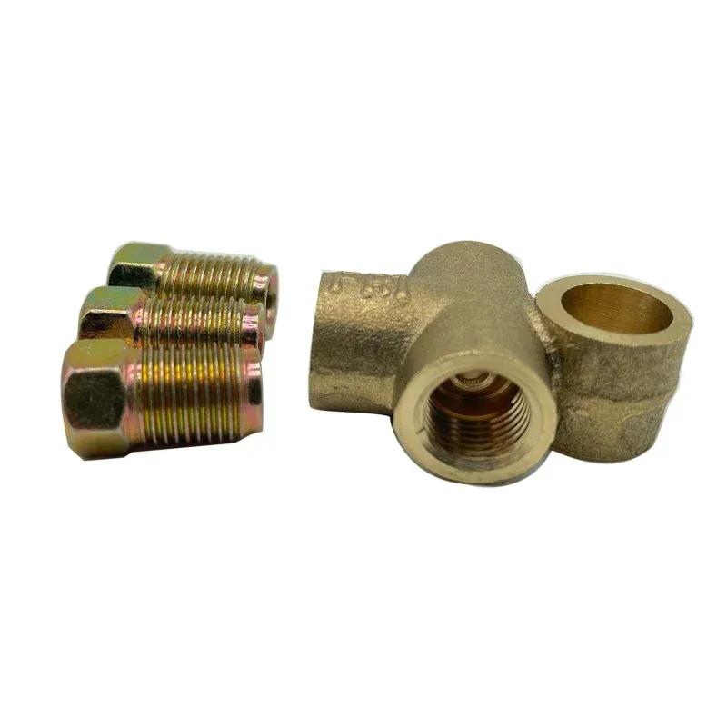 1/2/5 Sets 3Way Brake T Piece Tee w/3 Male Nuts M10 3/16" Brake Pipe Pipeline Accessories Flare Union Fitting Connector Adapter