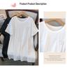 Camiseta de manga corta adelgazante de longitud media para mujer talla grande (Hasta 350 jin)