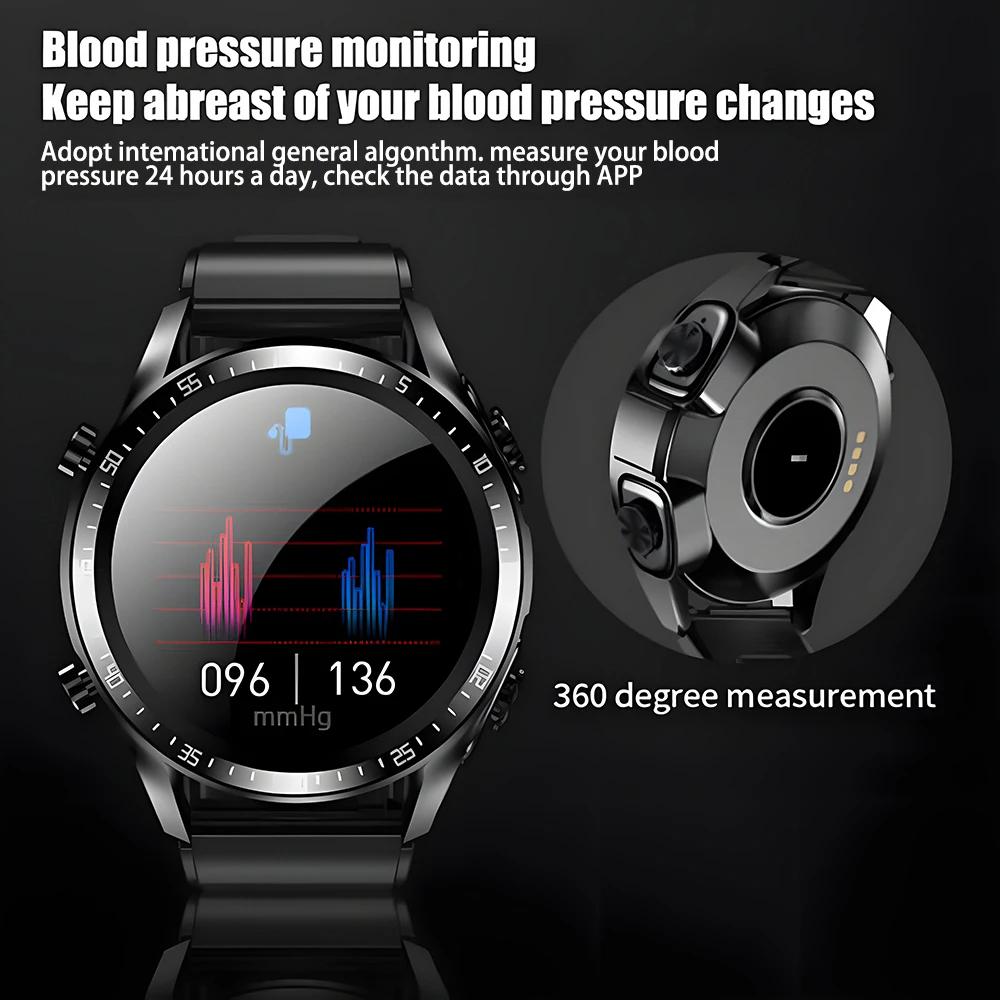 2025 New Headset Smart Watch With Earbuds TWS Bluetooth Call Music Control Blood Pressure Detect Smartwatch For Men Android IOS