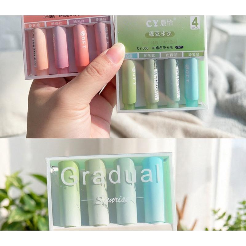 Gradient Color Large Capacity Highlighter For Student Note Marking And Journal Graffiti