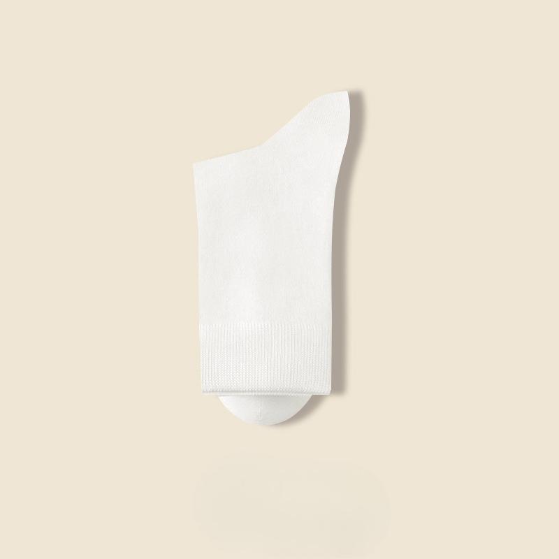 Men's Mid-calf Socks, Antibacterial and Deodorizing, Pure Cotton All-season Long Calf Cotton Socks, Sweat-absorbing and Breathable, Solid Color