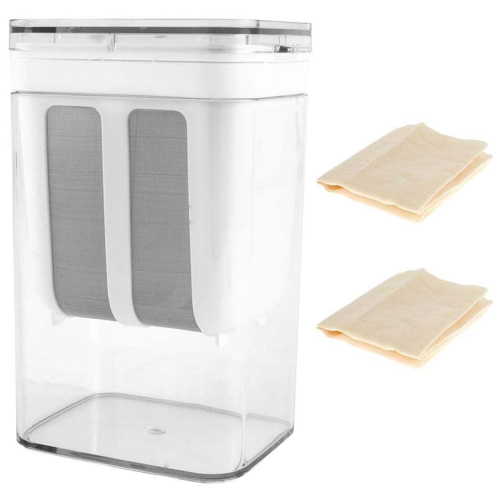 1 Stück Griechischer Joghurt-Sieb 1100 ML Feines Netz Joghurt-Filter mit Klarem Deckel Kompakter Käse Joghurt Molke-Separator Lebensmittelqualität Joghurt