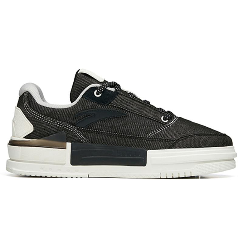 Anta Bump Low-Top Skateboard Shoes Women's Black White Sneakers