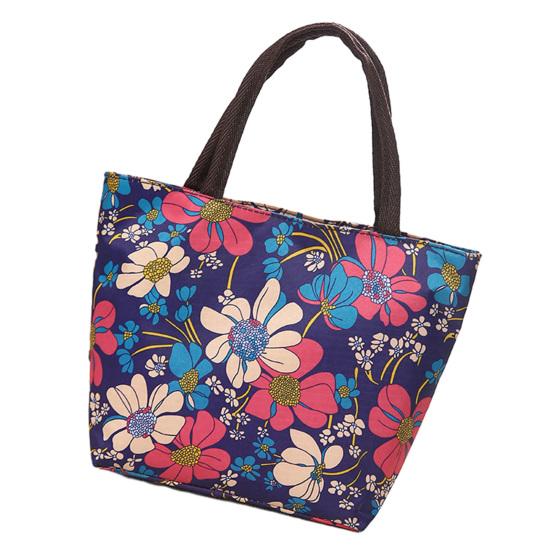 Yousheng Floral Tote Bag Reusable Oxford Cloth Shopping Tote Stylish Handbag Purse for Women Commuting Picnic Camping