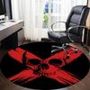 1pc Skull Crossbones Chair Carpet for Office, Round Non Slip Durable Large Size Office Carpet, Suitable for Office