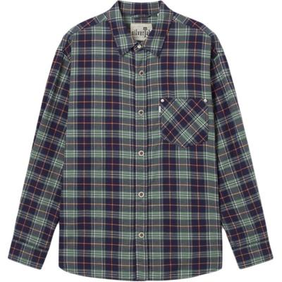 Levis Ss25 Casual Comfortable Simple Plaid Long Sleeve Shirt Men Shirts Black Green 002WE-0000