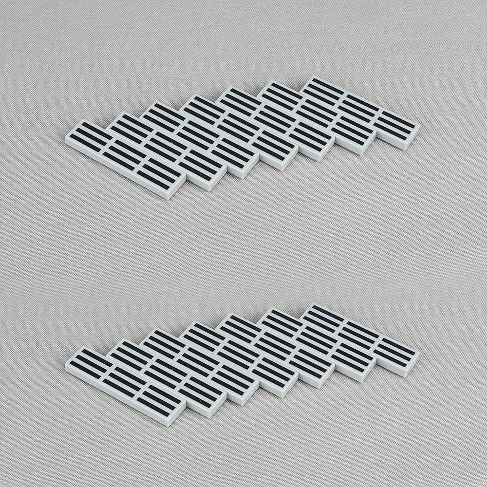 Non-Toxic Moc 10Pcs Printed 2431 Black Grid Line Pattern Building Block Kit 2431Pb House Castle Particle Idea Toy Children Birthday Gifts