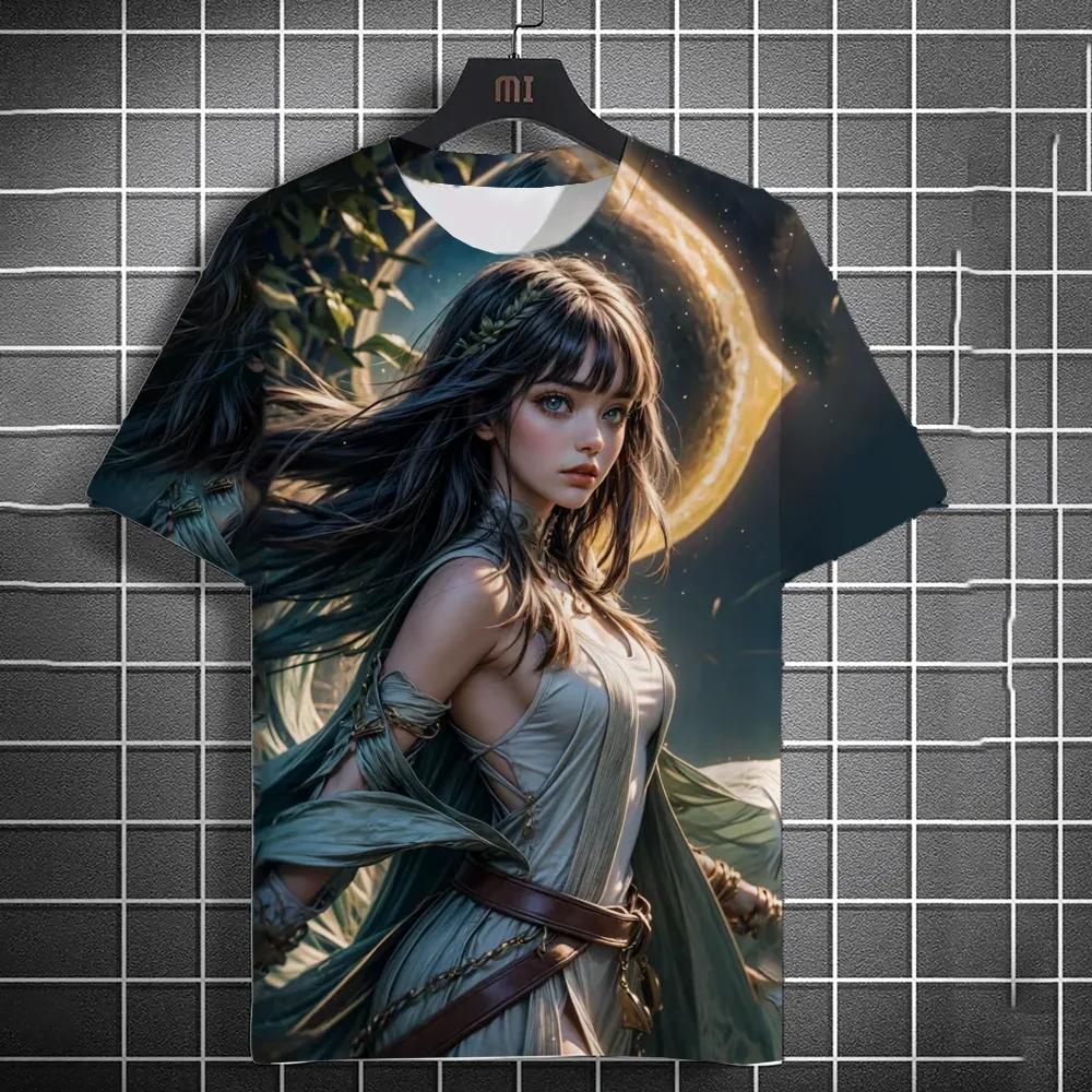 Animation Beauty Sexy Printed Men's 3D Printed T-shirt Casual Loose Short Sleeve Oversized Daily Casual Crewneck Breathable Top