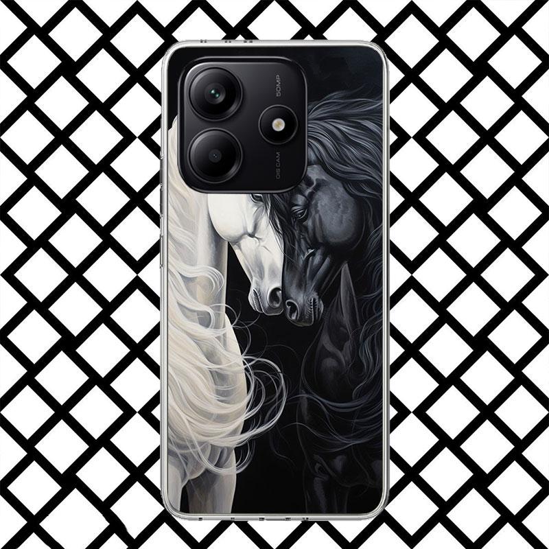 Coque de téléphone Animal Cheval Noir pour Xiaomi Redmi Note 15 14 14S 13 12 12S 11 Pro Plus 11E 11T 11S 10S 5G Coque Souple Fundas Redmi N