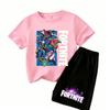 Anime Game Fortress Print Outdoor Street Kids T-shirt and Shorts Summer Home Casual Outfit Boy and Girl's Sports Set