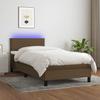Vidaxl Letto Continentale Con Materasso, Marrone, 90X190 Cm, Tessuto