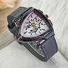 Casual Mechanical Watch Simple Quartz Wrist Watch New Triangular Hollow Watch  Men