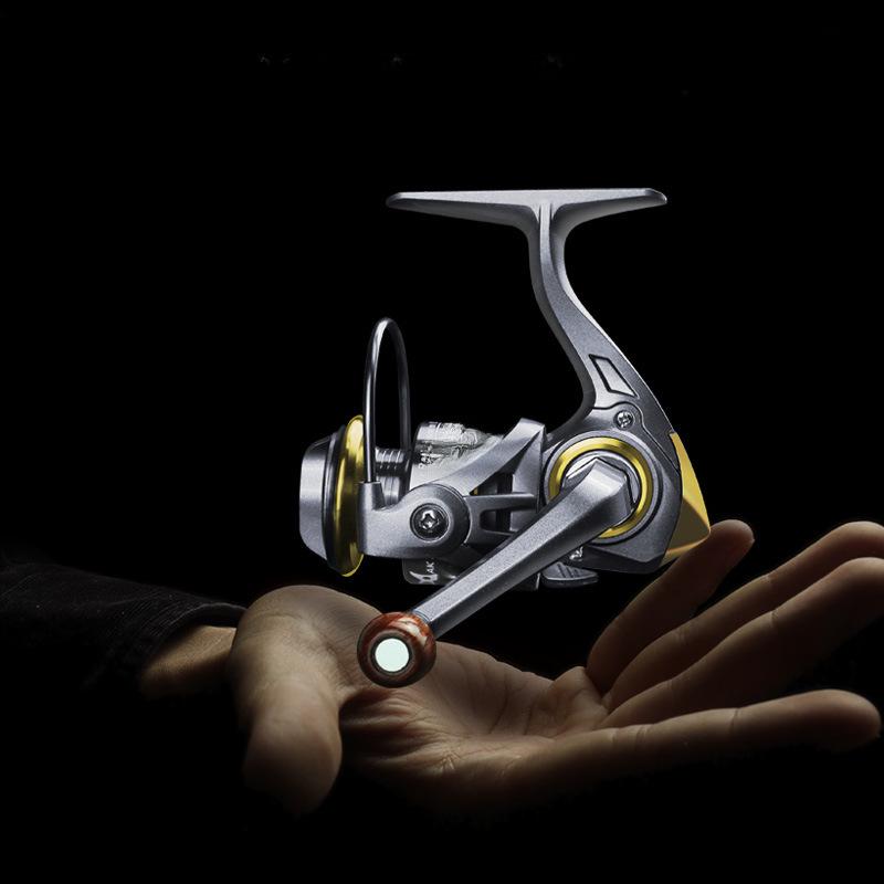 

Mini Spinning Reel Zero-Gap Fishing Reel with All-Metal Spool, Ideal for Ice and Raft Fishing, 500 Type AK150 General Spinning Reel