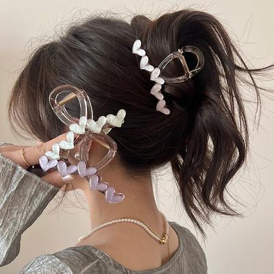 Summer Love Grab Clip Weiblicher Hai-Clip Große Haarnadel Hinterkopfclip Kopfbedeckung Haarschmuck Premium Sense Haarnadel Haargreifer