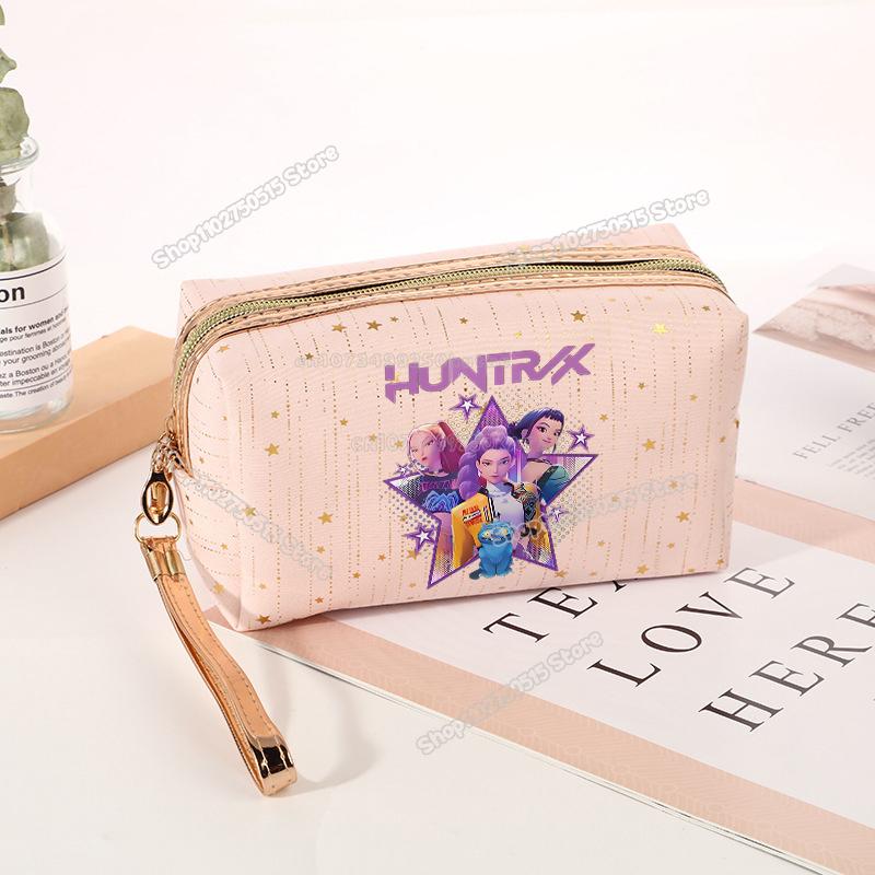 Borsa per Cosmetici Demon Hunters KPop Rumi Mira Zoey Borsa Clutch per Trucco da Ragazza Organizzatori per Pennelli da Trucco da Viaggio da Donna Necessaire