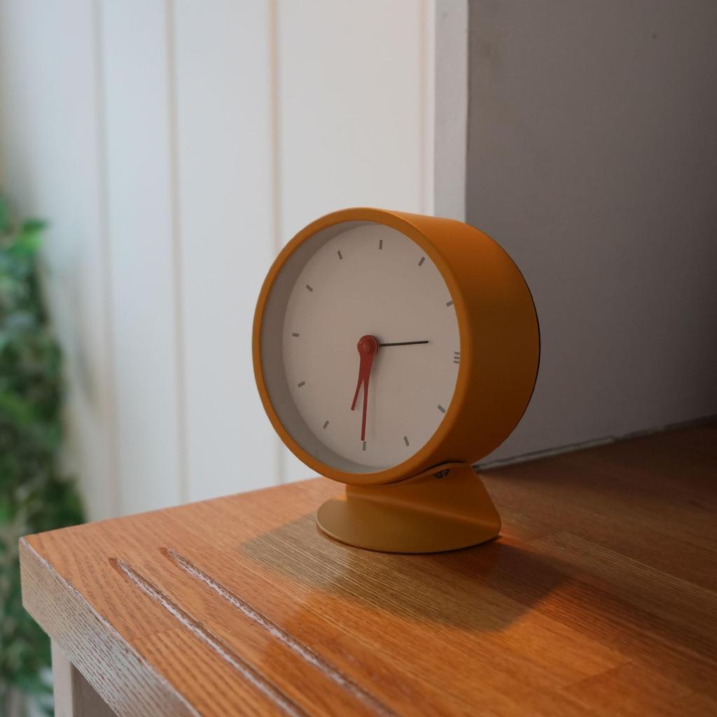 BCL (b.c.l) Steel Frame Alarm Clock, Yellow, Quartz Movement, with Alarm Function