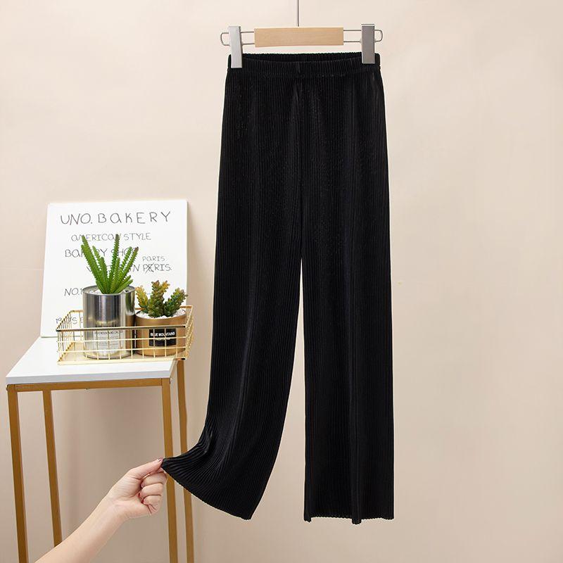 Pantalons larges pour filles Été Nouveau Pantalons décontractés amples Taille moyenne Pantalons à jambe droite pour filles Version fine