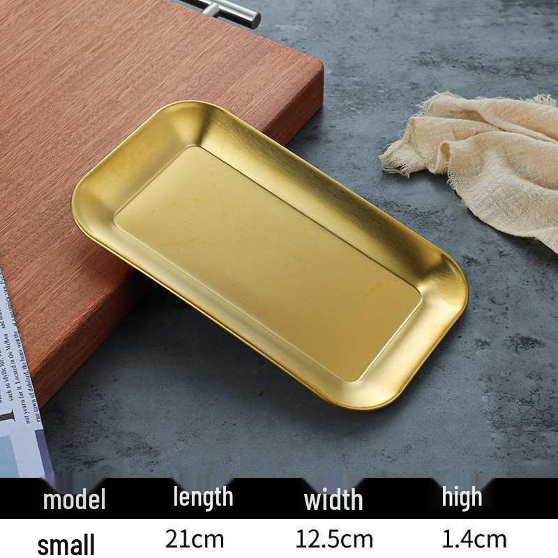 Retro American-Style Stainless Steel Plate for Steak, Fries, Fried Chicken, Cake, & Snacks