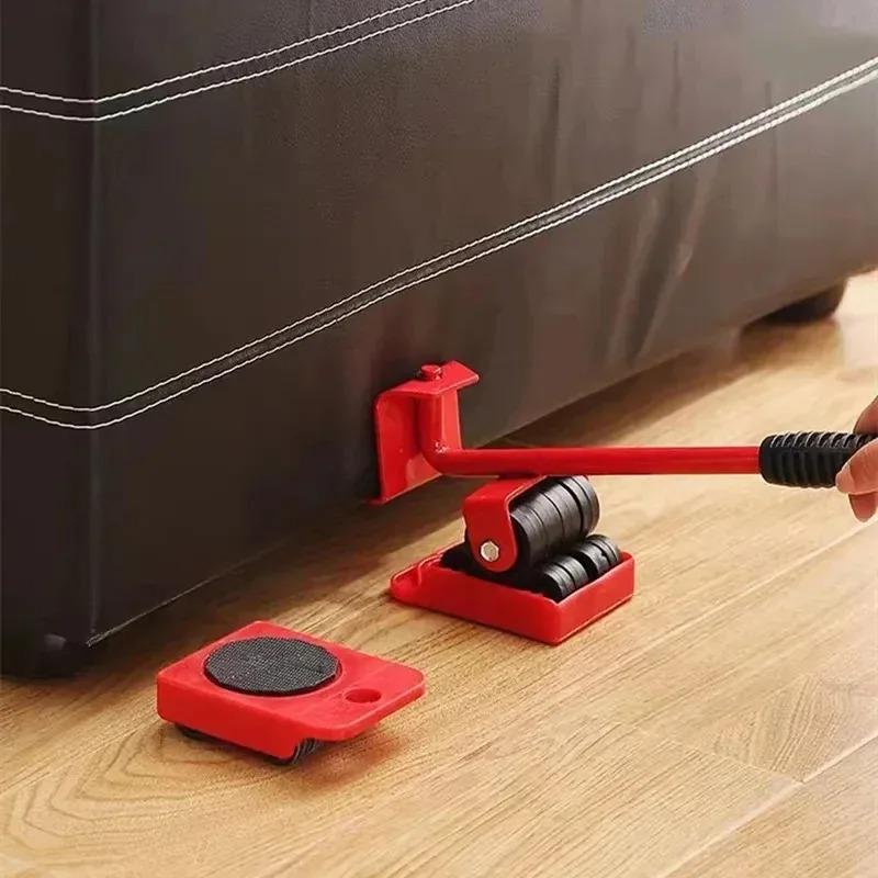 Heavy Duty Furniture Mover Set - 5pcs Multipurpose Roller Sliders for Effortless Lifting & Moving, Hardwood Floor Protector