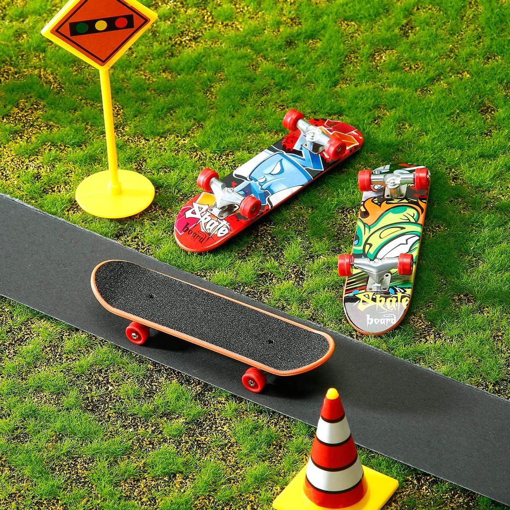 3 Pcs Fingerboard Finger Scooter Mini Skateboard Deck Alloy/Plastic Antistress Tech Bracket Desktop Panel Non Toys Training