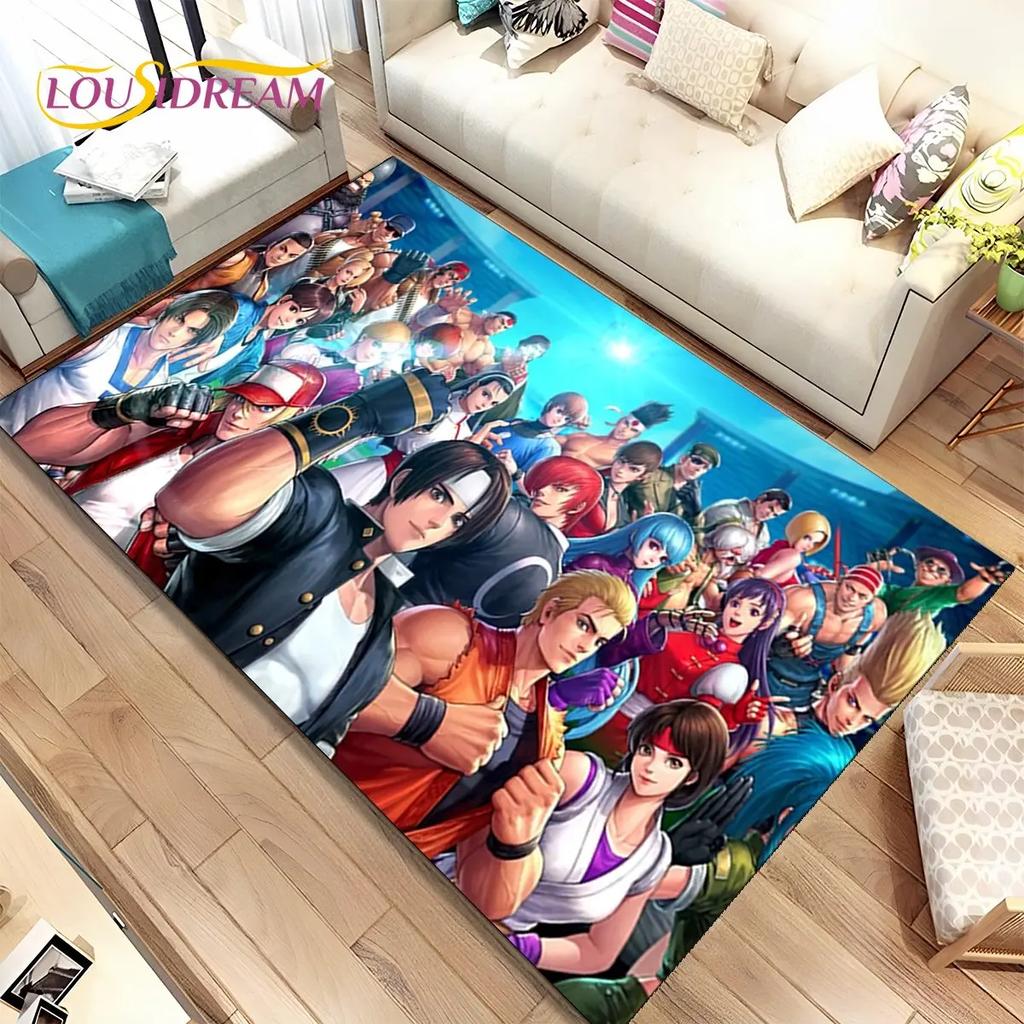 3D King of Fighters Retro Game Gamer Area Rug,Carpet Rug for Home Living Room Bedroom Sofa Doormat Decor,Kids Non-slip Floor Mat