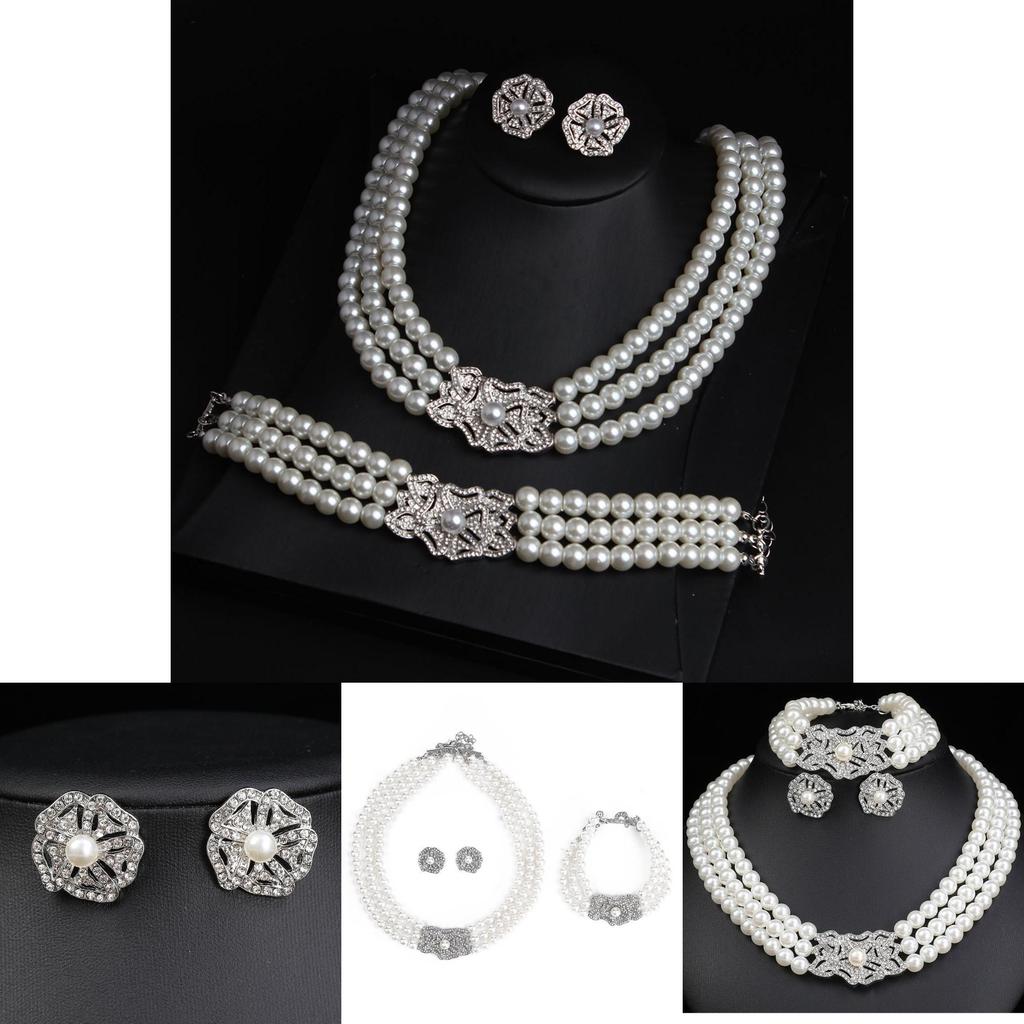 Water Diamond Geometric Jewelry Set For Wedding Bride Party Accessory Gift For Women