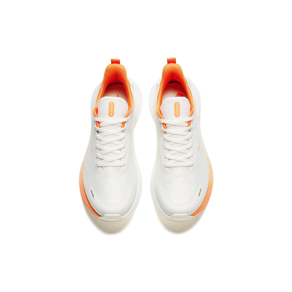 New Anta New Stinger Anti Slip And Wear Resistant Breathable Low Top Running Shoes Men's White Orange 912335580-1