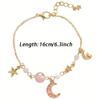 A Sweet, Cute, Elegant, and Dreamy Star and Moon Bracelet, a Fashionable Moon Bracelet for Women, a Beaded Bracelet with