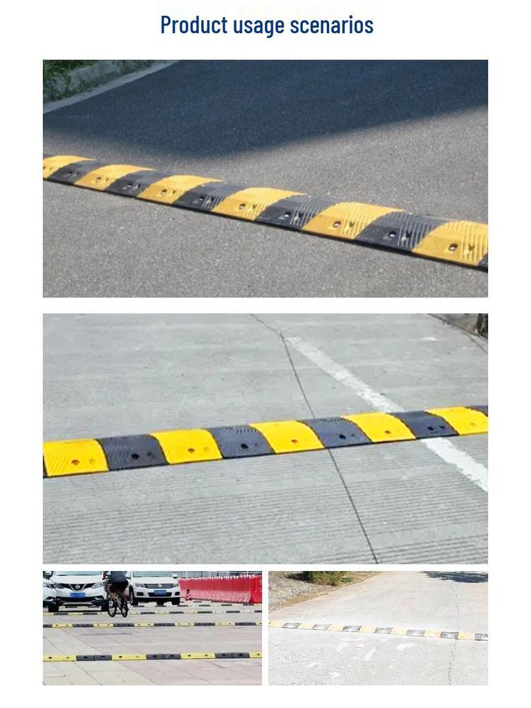 Heavy-Duty Rubber Steel Speed Bump for Community Parking