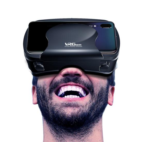 Immersive 3D VR Glasses Adjustable Eye Protected Virtual Reality Full Screen Visual Wide-Angle Universal VR Headset with Remote Control